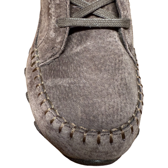 SKECHERS Bikers Lineage Women's 6 Moc Toe Chocolate Suede Chukka Lace Up Boot - Picture 11 of 15